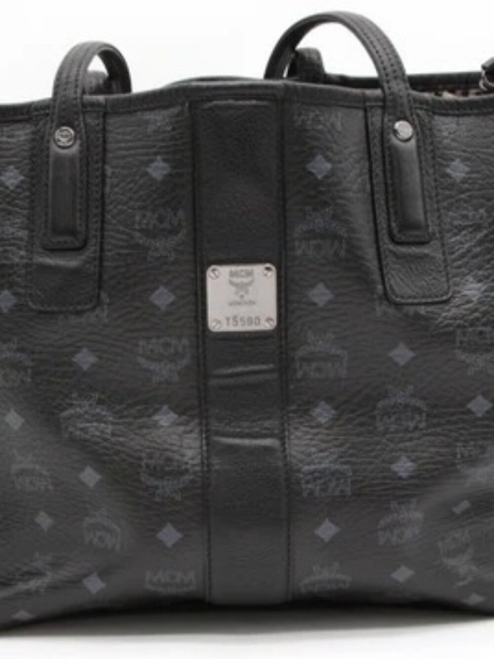 MCM Visetos Liz Reversible Shopper Tote Bag - Black